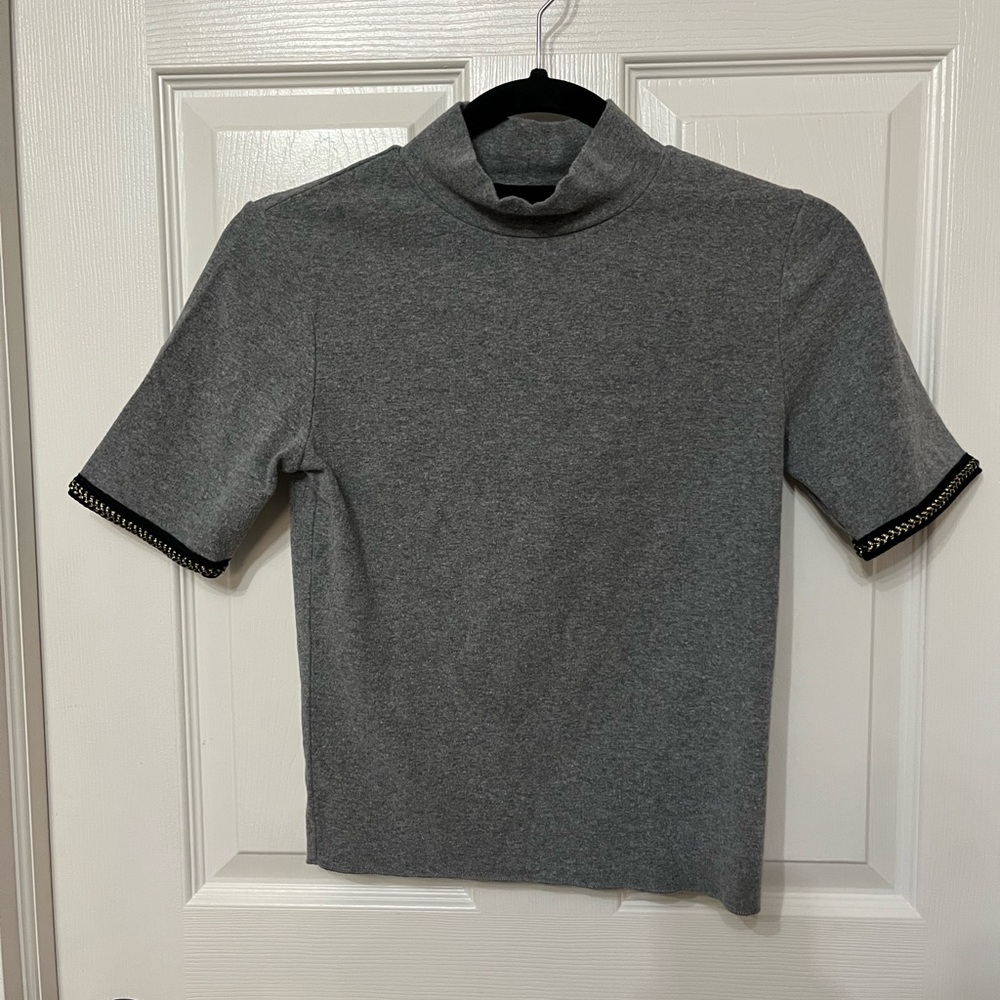 Zara Gray Women's Top with Chain Detail